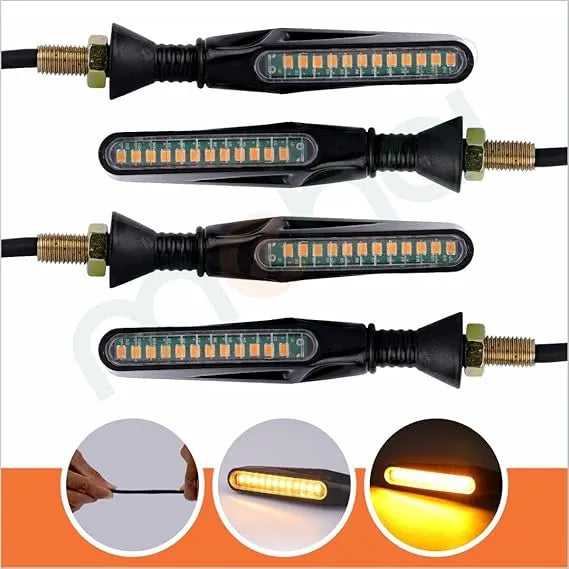 4 Pcs KTM Led Motorcycle Turn Signals Indicator Amber Light Compatible with all Bikes