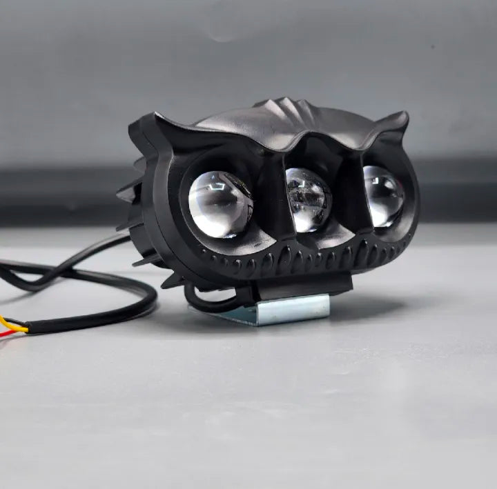 LIU HJG 40W 3 Lens Owl Shape with Yellow-White Beam Fog Lights (Universal For Car Bike, Pack of 1)