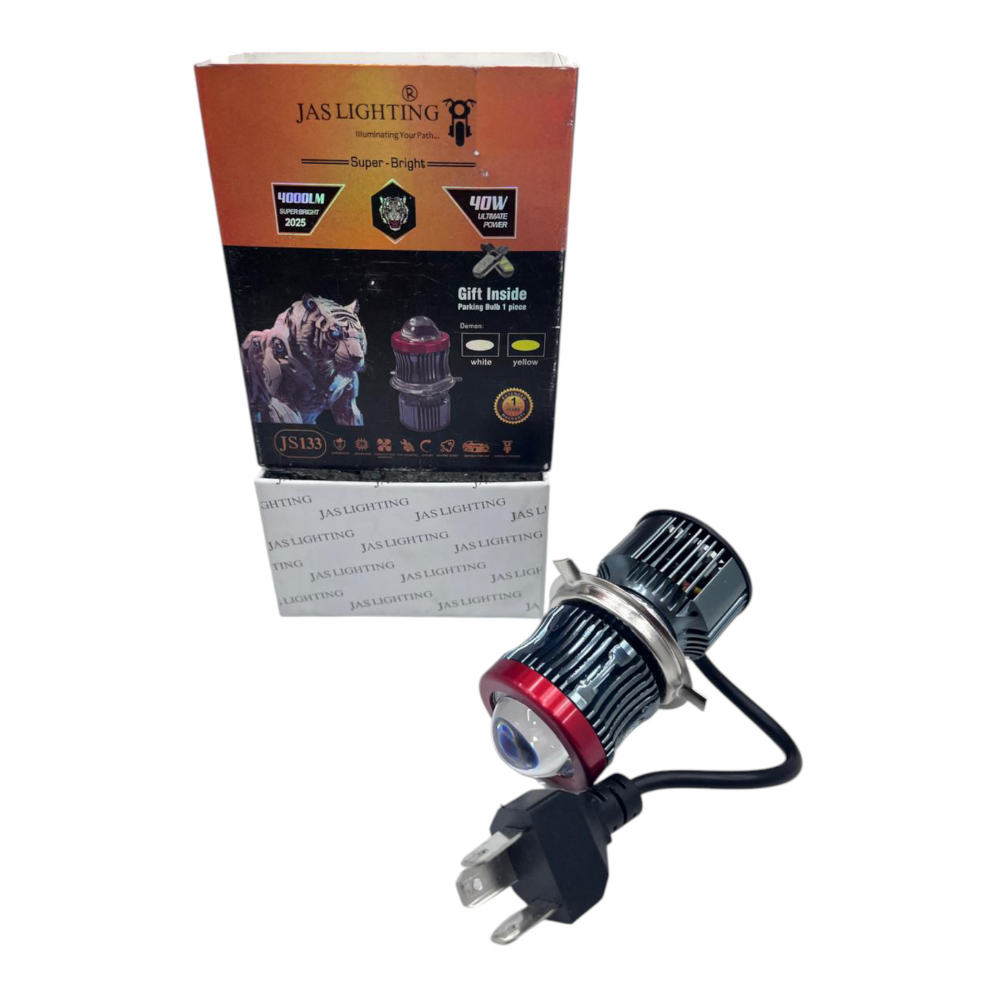 JAS JS-133 40W Dual Color LED Projector Headlight | 4000 Lumens with Free Parking Bulb