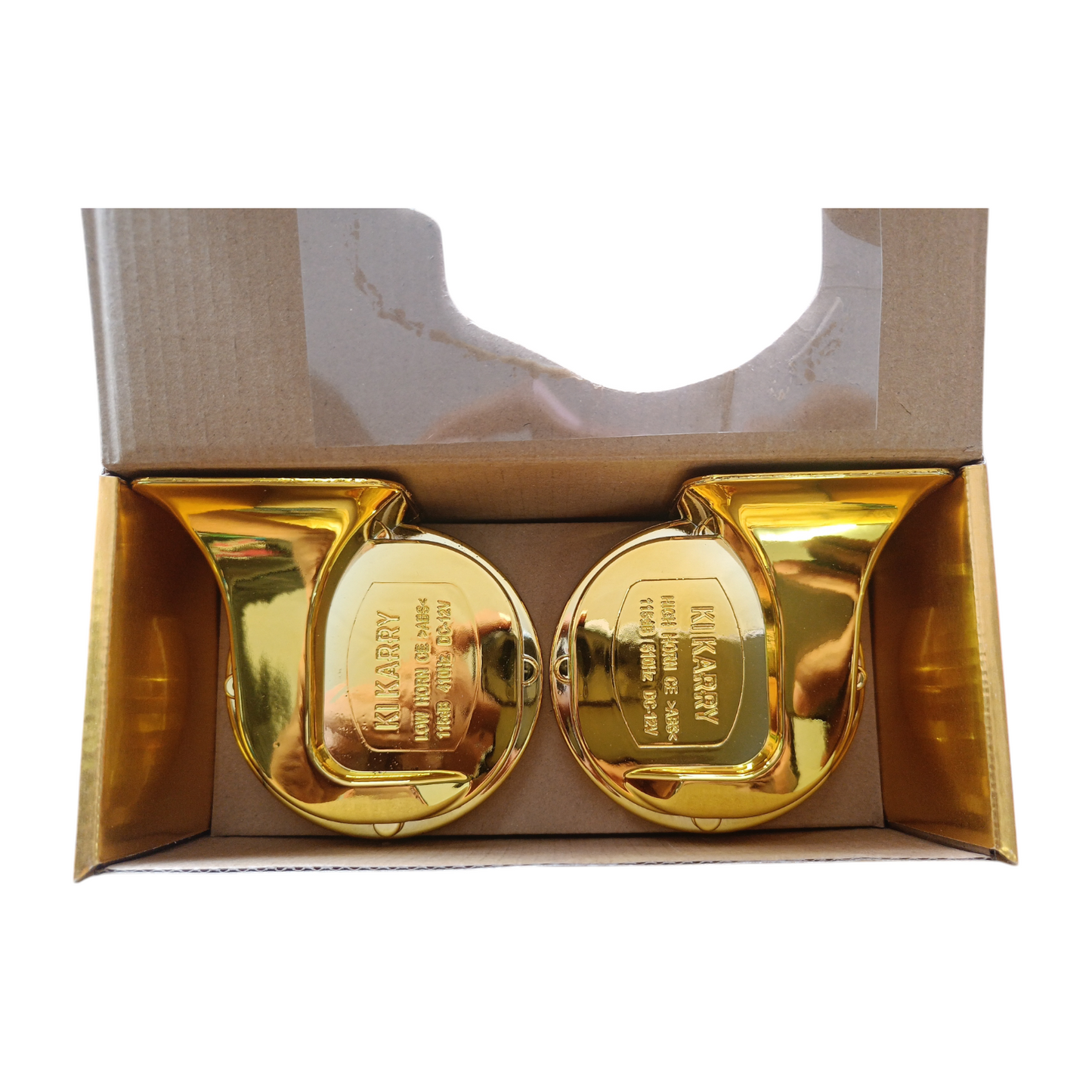KiKarry Golden Polish Chrome Snail Trumpet Horn