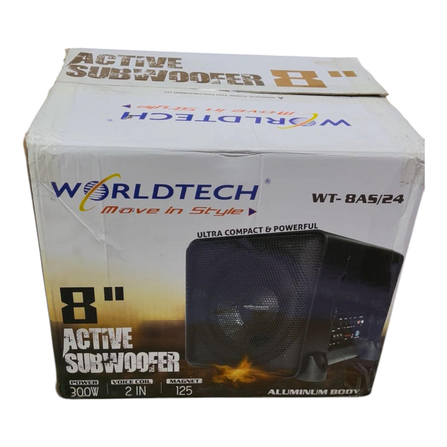 WorldTech WT - 8AS 8 Inch Dual Woofer Sub Enclosure