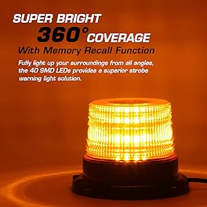 LED Rotating Amber Strobe Beacon Light
