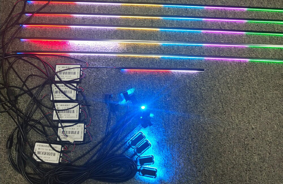Cardi k4 6 in 1 Series With Voice Control - All Car LED Atmosphere Ambient Lighting Kit Interior Strip Light