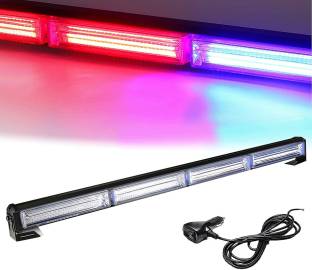 White RED Blue 12V & 40w LED 23 Inch Strobe Bar Light with Remote and all Flashing Modes