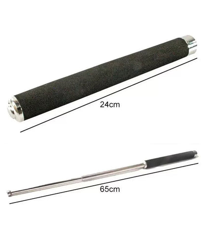Stainless Steel Heavy Black Safety Stick for Men and Women with Bag