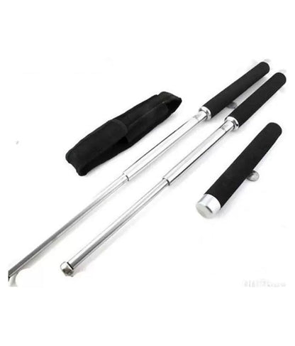 Stainless Steel Heavy Black Safety Stick for Men and Women with Bag
