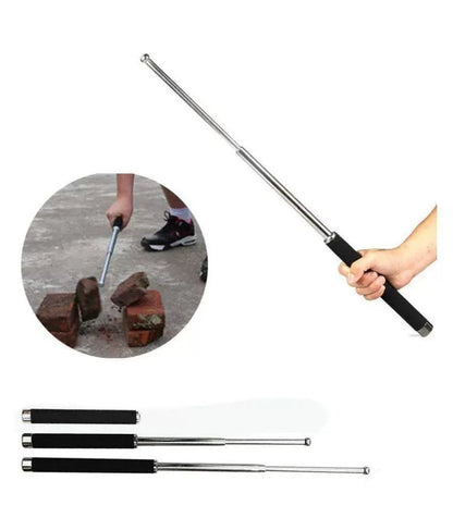 Stainless Steel Heavy Black Safety Stick for Men and Women with Bag