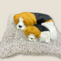Sleeping Cute Pets for Car Dashboard with Activated Carbon Decorative Showpiece - 17 cm  (Fabric, Feather, Beige)