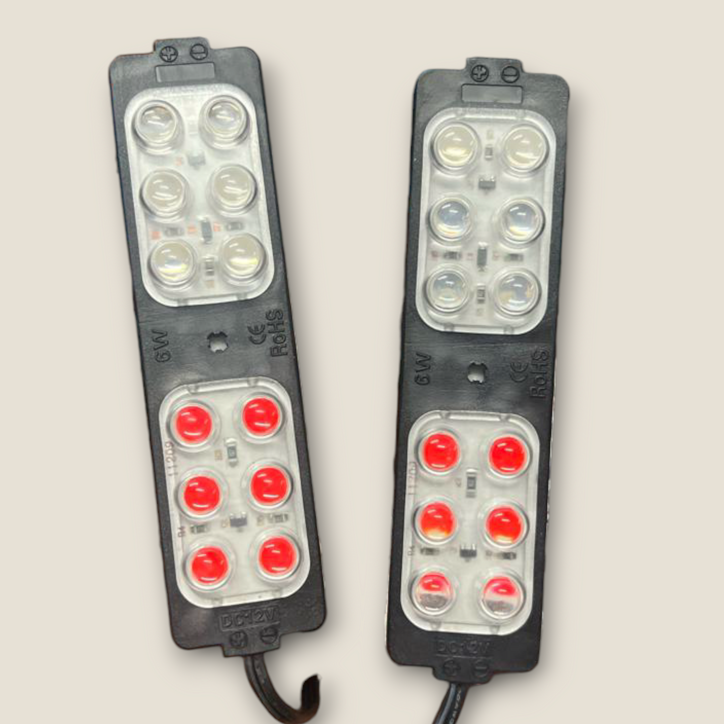 Universal Police Bar Light Auto Strobe Warning Light Flashing Red, Blue (12 V, 15 W) Pack of 2