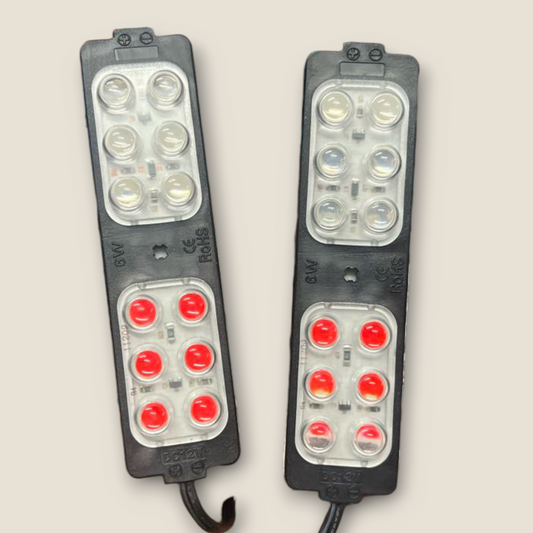 Universal Police Bar Light Auto Strobe Warning Light Flashing Red, Blue (12 V, 15 W) Pack of 2