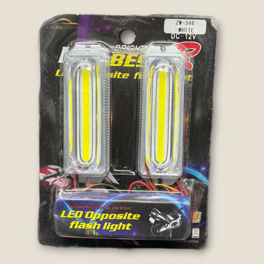 White Flasher LED Bar Light with 8 Flashing modes Pack of 2