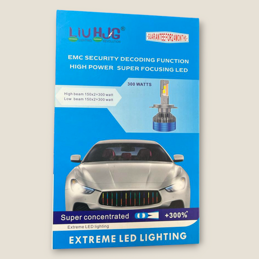 LIU HJG 300W White Car LED Headlight Bulb DC 12V-80V (Universal For Car with 2 Year Warranty, Pack of 2)