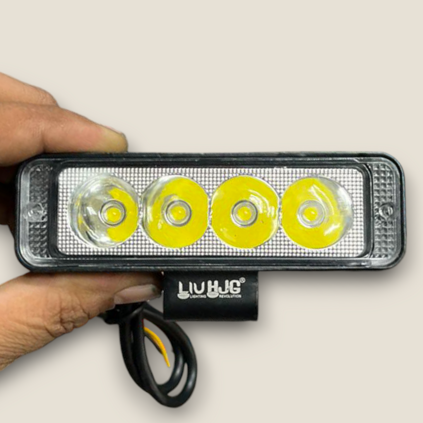 LIUHJG 4 LED Bar Flash Fog Lights for Car and Bike, Featuring Yellow and White Light, 30W 80V (Pack of 2)