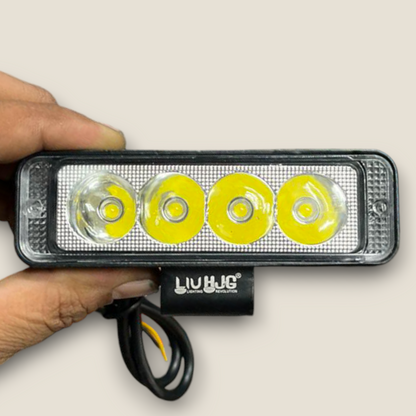 LIUHJG 4 LED Bar Flash Fog Lights for Car and Bike, Featuring Yellow and White Light, 30W 80V (Pack of 2)
