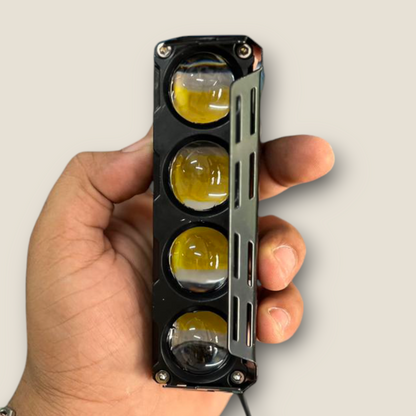 LIUHJG 4 LED Original AUX Fog Lights for Car and Bike with Yellow, White, and Red Devil Eye, 40W 80V