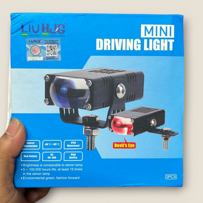 LIU HJG 90W Original Semi Lens Dual Colour Fog Light With Red Devil Eye And Wiring With Canbus ( Pack of 2 )
