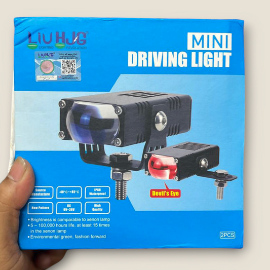 LIU HJG 90W Original Semi Lens Dual Colour Fog Light With Red Devil Eye And Wiring With Canbus ( Pack of 2 )