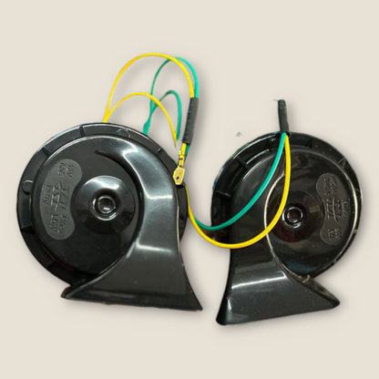 KiKarry Trumpet Horn 12v (Pack of 2) with Free Wiring and 6-month full replacement guarantee