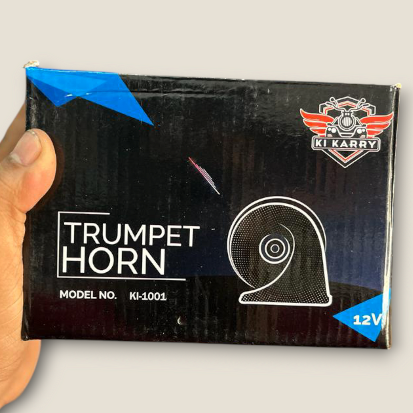 KiKarry Trumpet Horn 12v (Pack of 2) with Free Wiring and 6-month full replacement guarantee