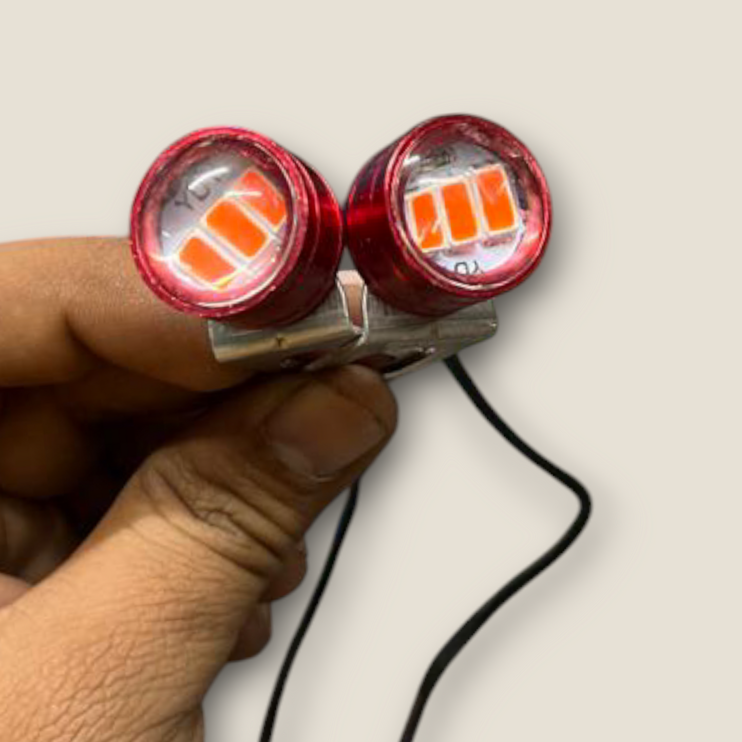 10W Metal Body STROBE LIGHT with 3 Mode (1 Pair) Universal for Bikes and Car