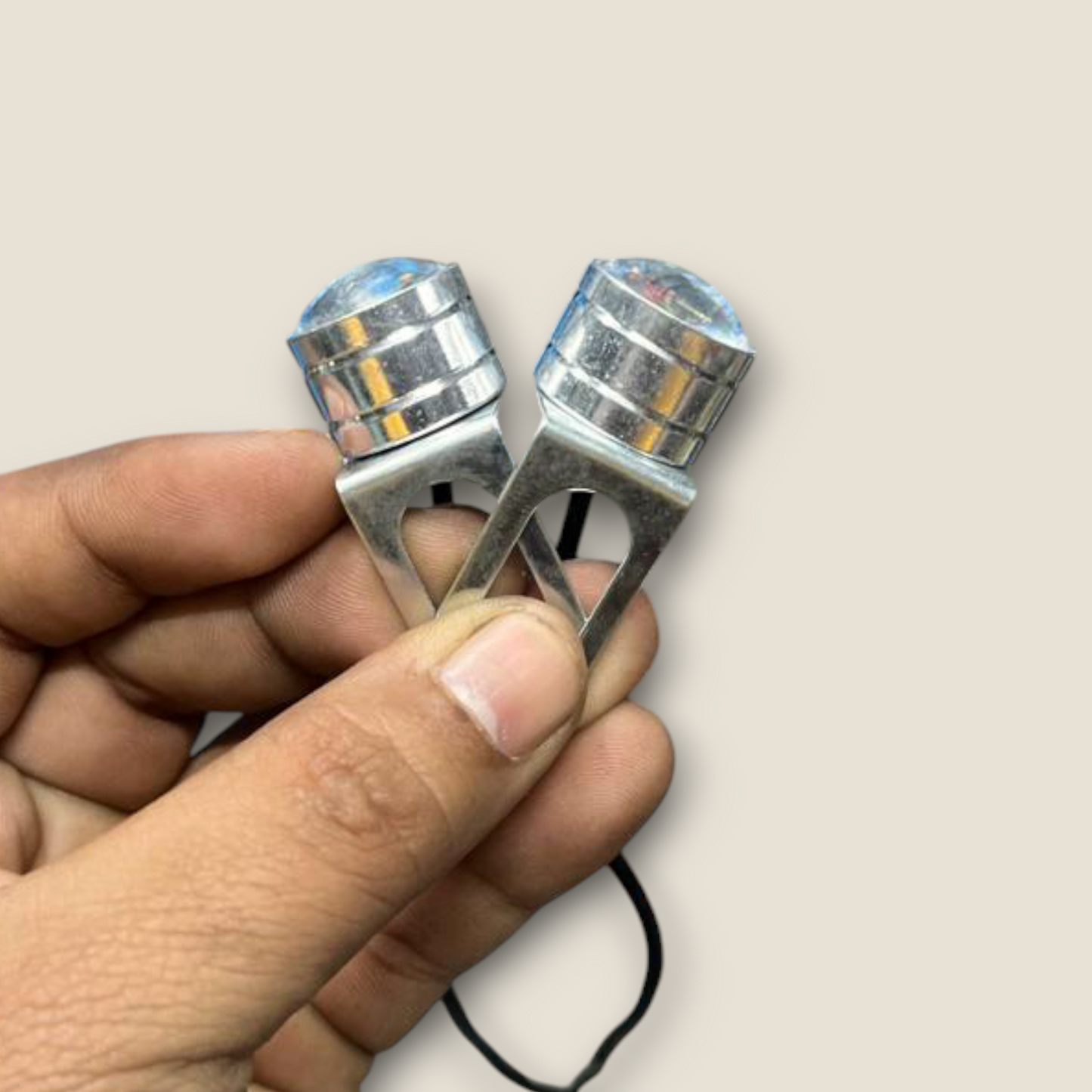 10W Metal Body STROBE LIGHT with 3 Mode (1 Pair) Universal for Bikes and Car