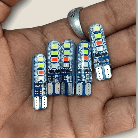 RGB LED Parking Bulb and Meter Bulb for Car and Motorcycle (Pack of 5)