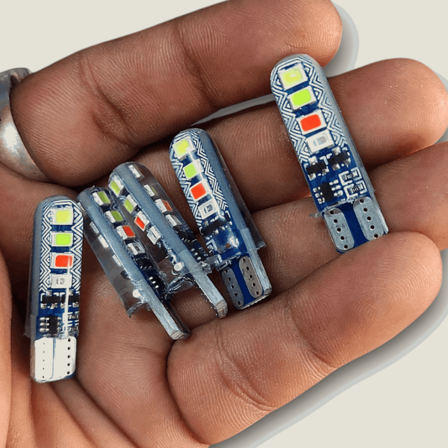 RGB LED Parking Bulb and Meter Bulb for Car and Motorcycle (Pack of 5)