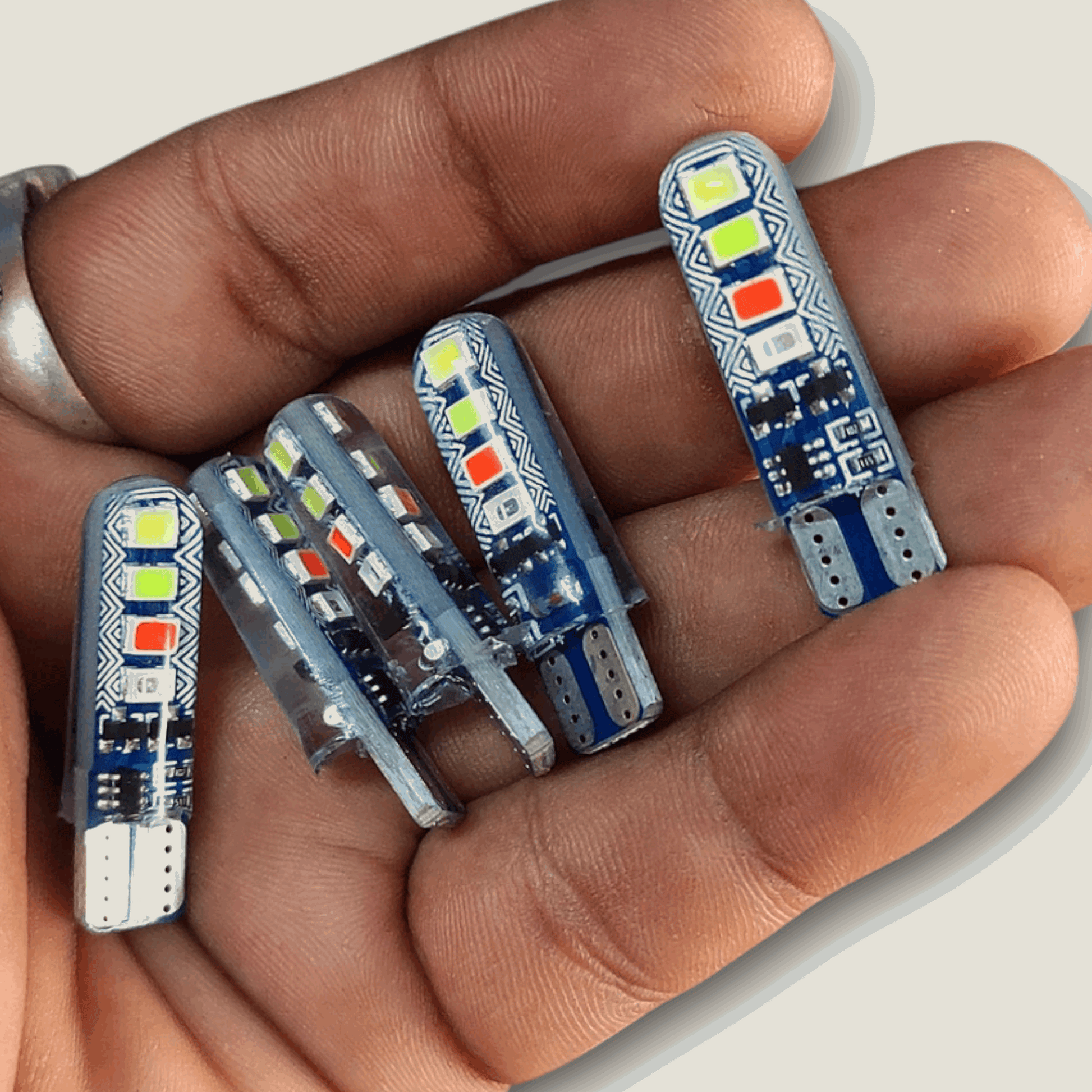 RGB LED Parking Bulb and Meter Bulb for Car and Motorcycle (Pack of 5)