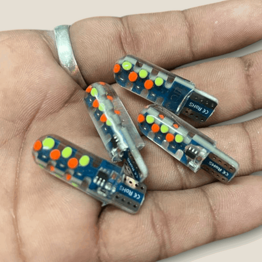 Original RGB Revolving Multi Colour Parking Bulb For All Bike & Cars (Pack of 4)