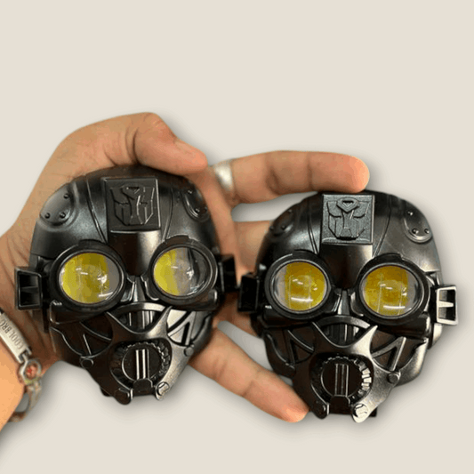 BAOBAO Robot Face 4 Pattern Fog Light Yellow-White Amber light (Pack of 2)