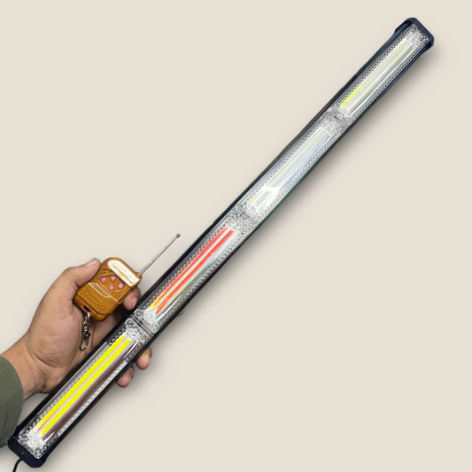 White RED Blue 12V & 40w LED 23 Inch Strobe Bar Light with Remote and all Flashing Modes