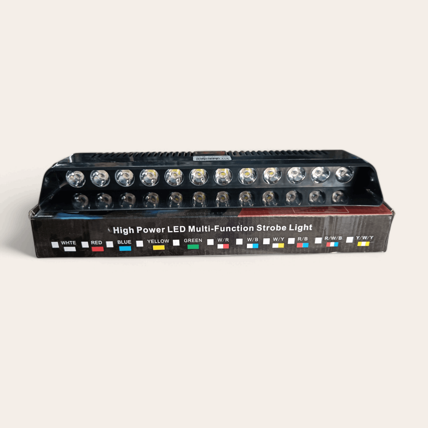 Car Dashboard 12 LED Red Blue Flasher Strobe Light with 14 Flashing Modes for Car Police Emergency Light