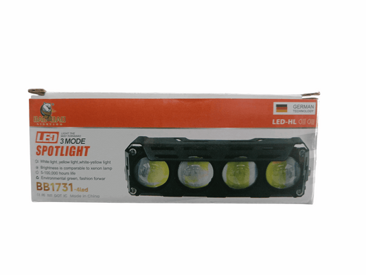 BAOBAO 25W 4 LED 4 in 1 Mode Powerful Focus LED Fog Light, Reflecting 4 Modes White, Yellow, Yellow&White, Y&W Flashing