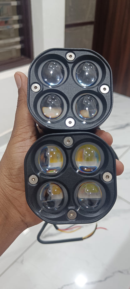 HJG Original 4X4 LED Dual Colour All In One Led Fog Light 80W Fog Light ( Pack of 2 )