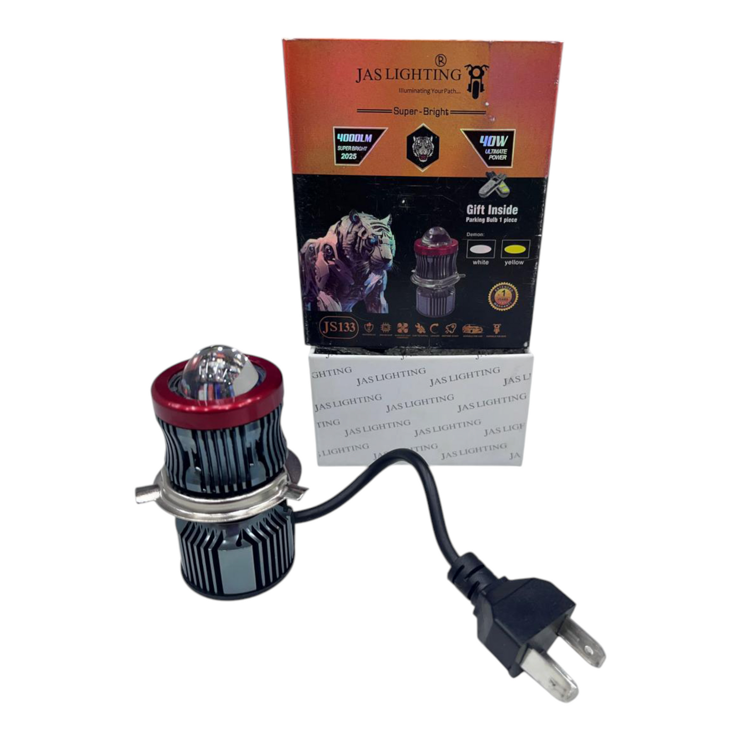 JAS JS-133 40W Dual Color LED Projector Headlight | 4000 Lumens with Free Parking Bulb