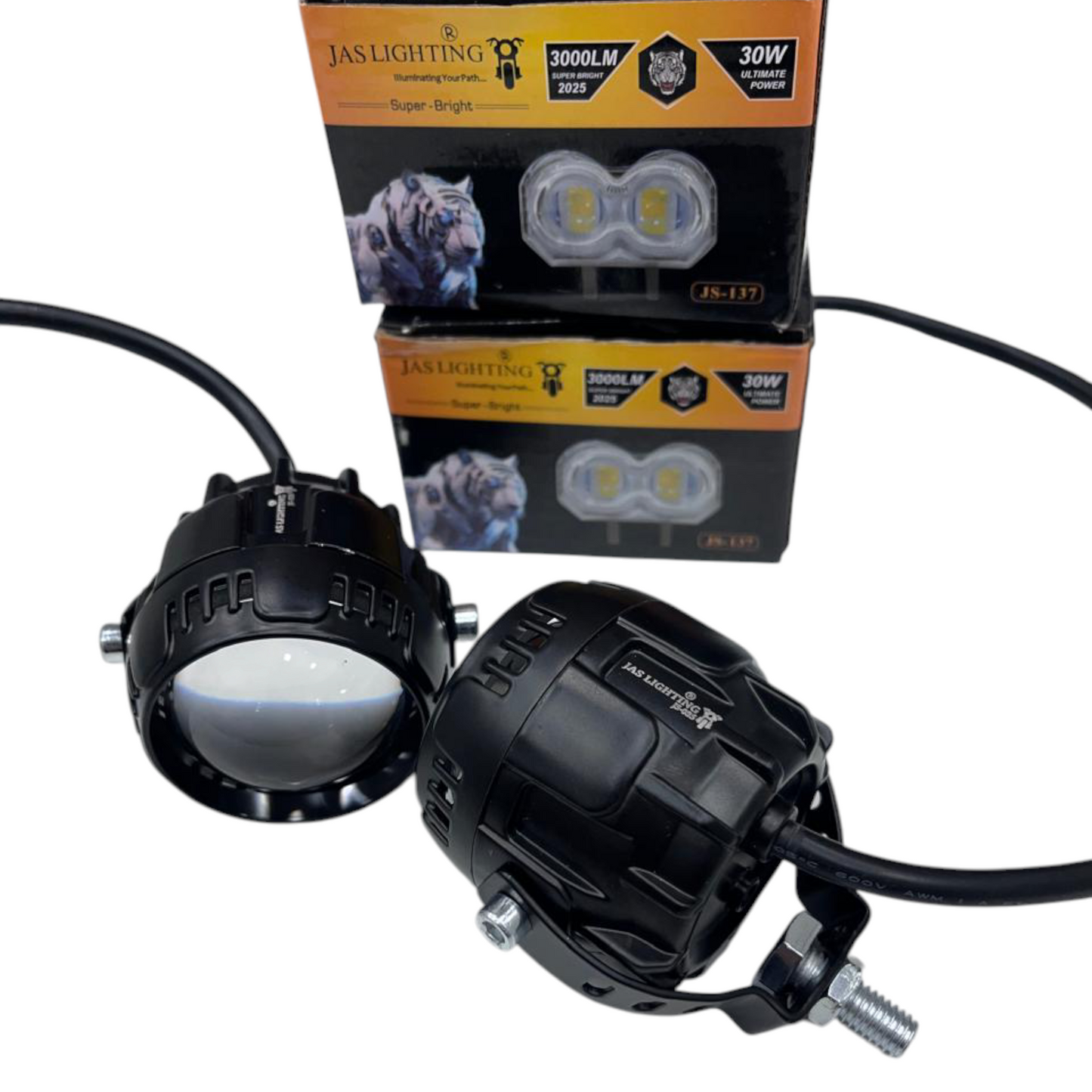 JAS JS-137 60W LED Fog Lights (Set of 2) | Dual Color 4-in-1 with Red Devil Mode