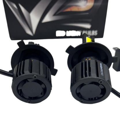 Nighteye 100W/Set LED Headlight (50W Each) – 6500K Cool White | Original H4 Fit | 3-Year Replacement Guarantee