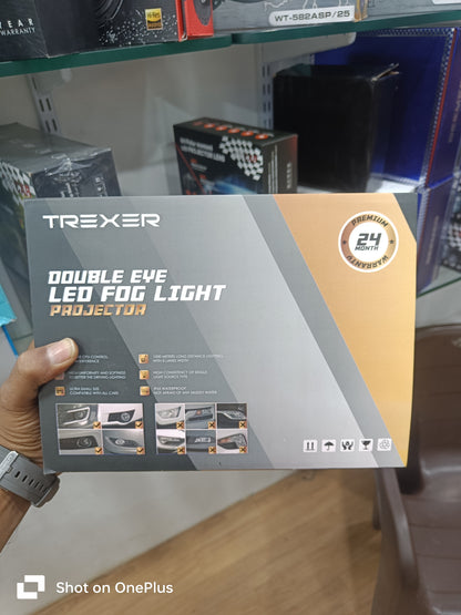 TREXER 225W Tri-Colour Heavy Laser Beam Fog Lamp (1 Pc) | Ultra Bright Yellow/White/Warm White| Laser Modes | 2-Year Replacement Warranty