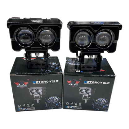 Karry Dual Lens Beemer Fog Lights – 50W/pc | Dual Colour Beam | Metal Body | Pack of 2
