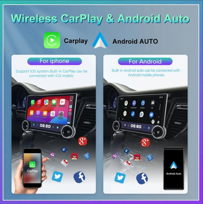 Gemstone 10.1" 2K QLED Android Car System 4GB RAM, 64GB Storage, Apple CarPlay