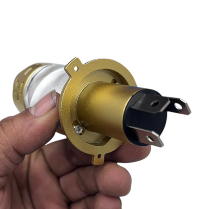 Original HJG 85W Dual Color LED Projector Headlight – H4 Fitment | White/Yellow Beam | 1 Year Replacement Guarantee | For Cars & Bikes