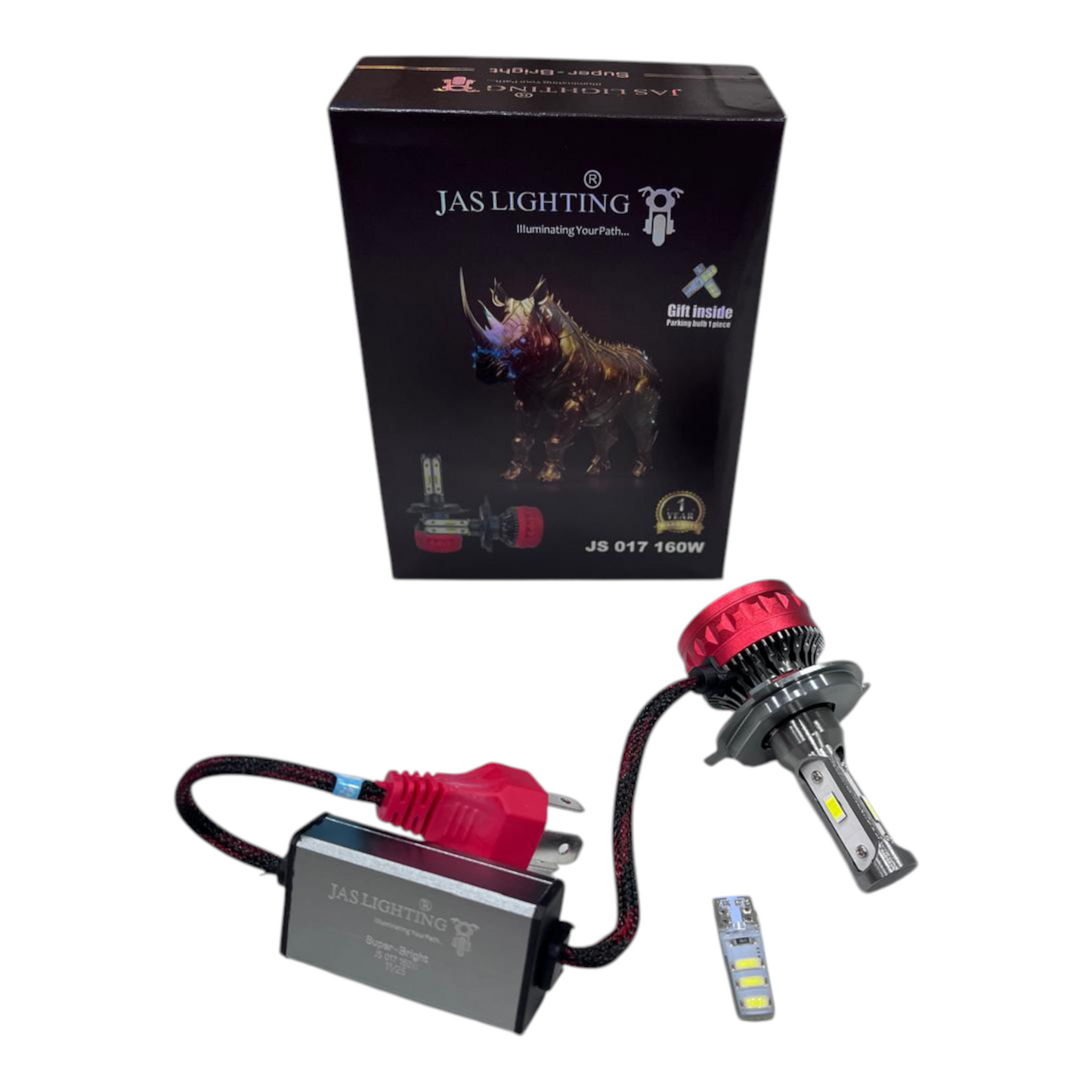 JAS 160W LED Headlight (1 Pc) – Super Bright Performance with 1 Year Guarantee