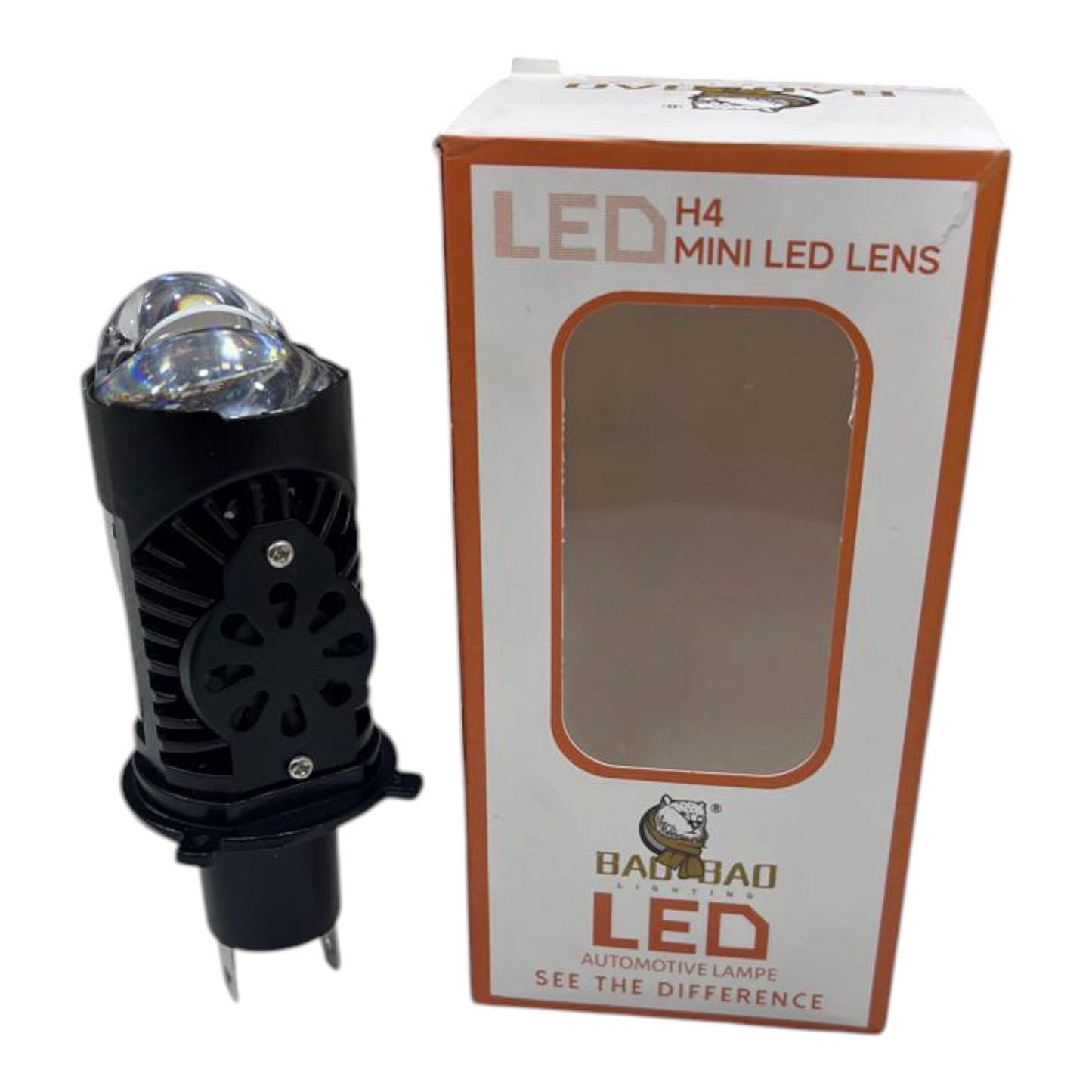 BaoBao 120W Dual Color Dual Lens Projector LED Headlight (1 Piece) – H4 Fit | 1-Year Replacement Guarantee