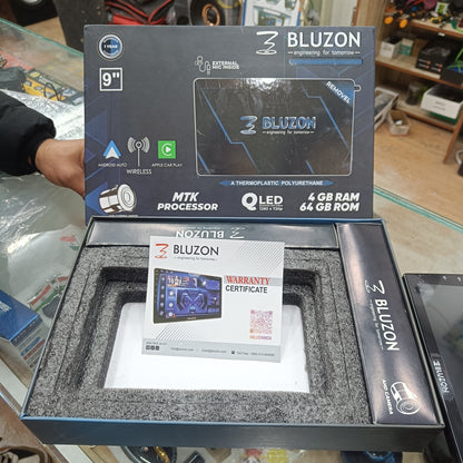 BLUZON 9-Inch QLED Android Car Stereo | 4GB RAM 64GB ROM | Wireless CarPlay & Android Auto