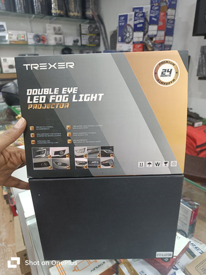 TREXER 225W Tri-Colour Heavy Laser Beam Fog Lamp (1 Pc) | Ultra Bright Yellow/White/Warm White| Laser Modes | 2-Year Replacement Warranty