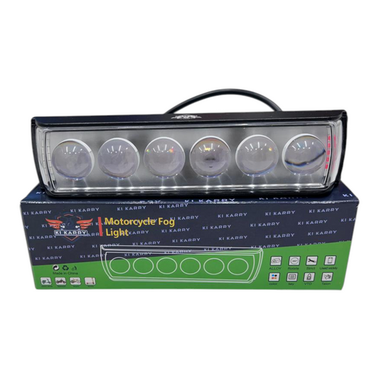Karry 6 Lens 60W LED Fog Light with Red/Blue DRL | Dual Color | 5 Modes | Waterproof | 1 Piece
