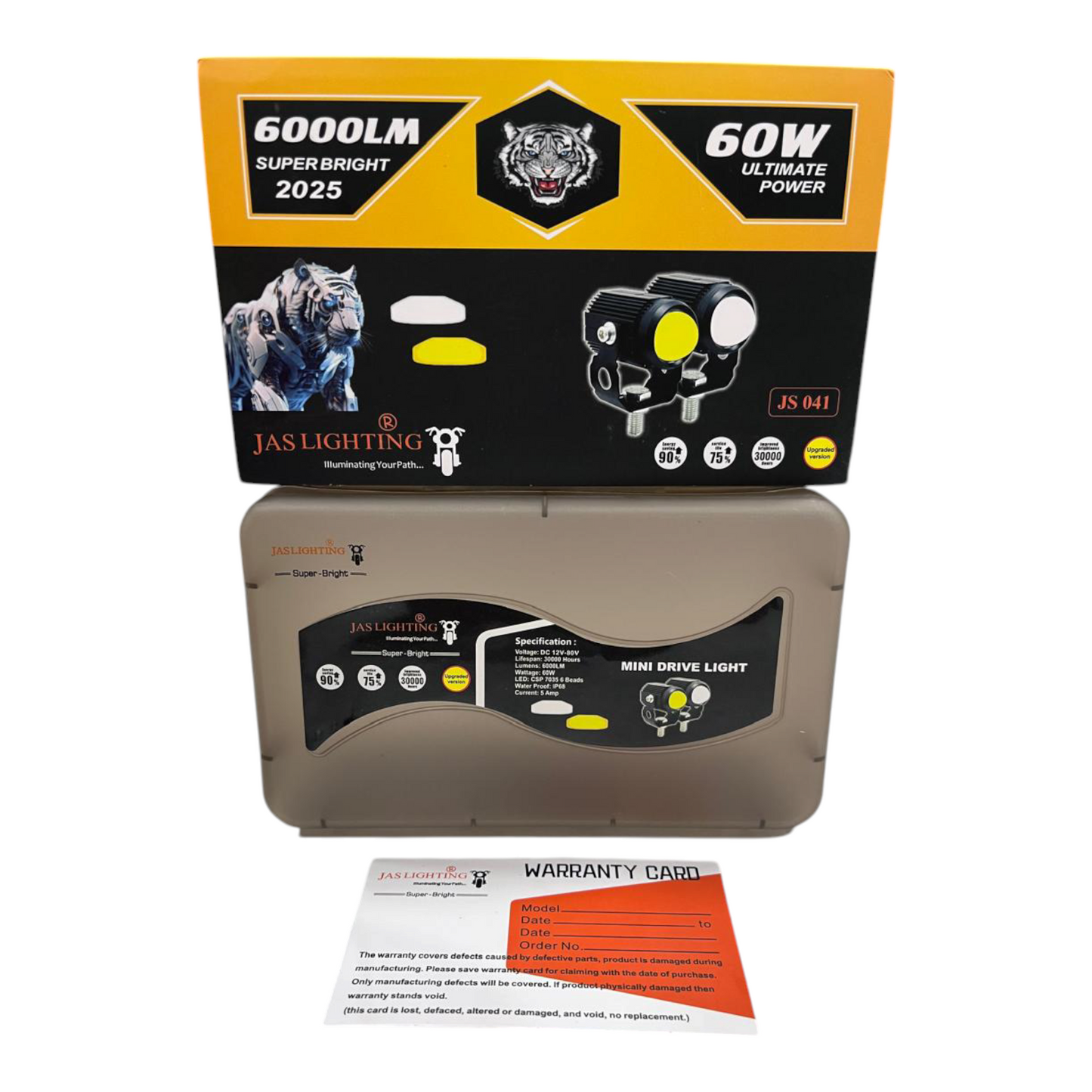 JAS 60W Mini Driving Fog Lights (Dual Color | Pack of 2) – Waterproof, Laser Mode, Easy Installation