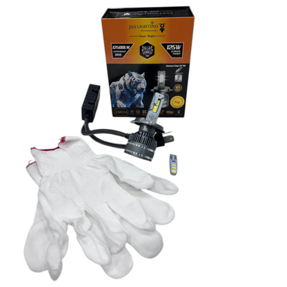 JAS 125W 12,500LM LED Headlight with Free Parking Bulb – Waterproof | 1-Year Guarantee