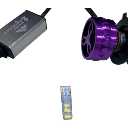 JAS 200W LED Headlight with Parking Bulb | 20000 Lumens | IP68 Waterproof | 1 Year Replacement Guarantee