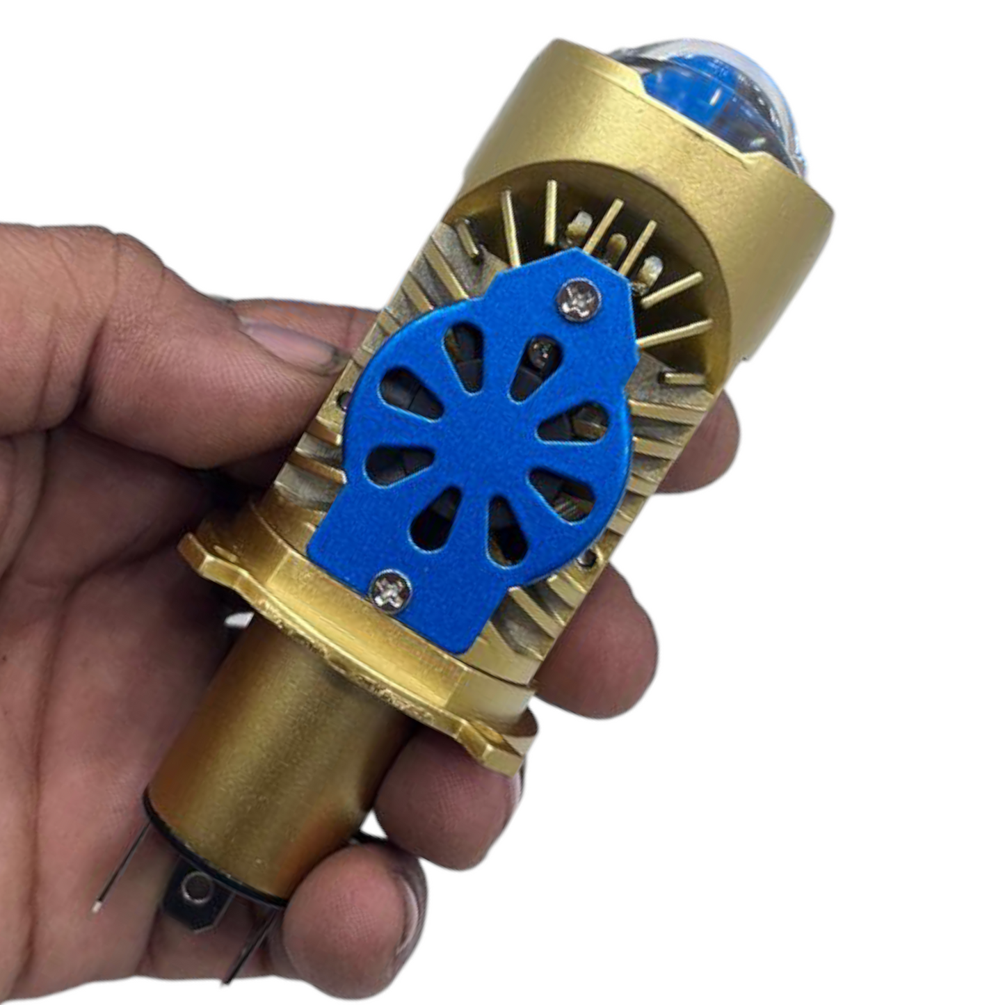 Original HJG 85W Dual Color LED Projector Headlight – H4 Fitment | White/Yellow Beam | 1 Year Replacement Guarantee | For Cars & Bikes